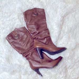 Matisse Brown Heeled Knee High Boots